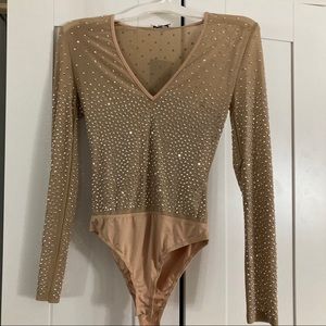 Fashion Nova Isabella Rhinestone Bodysuit